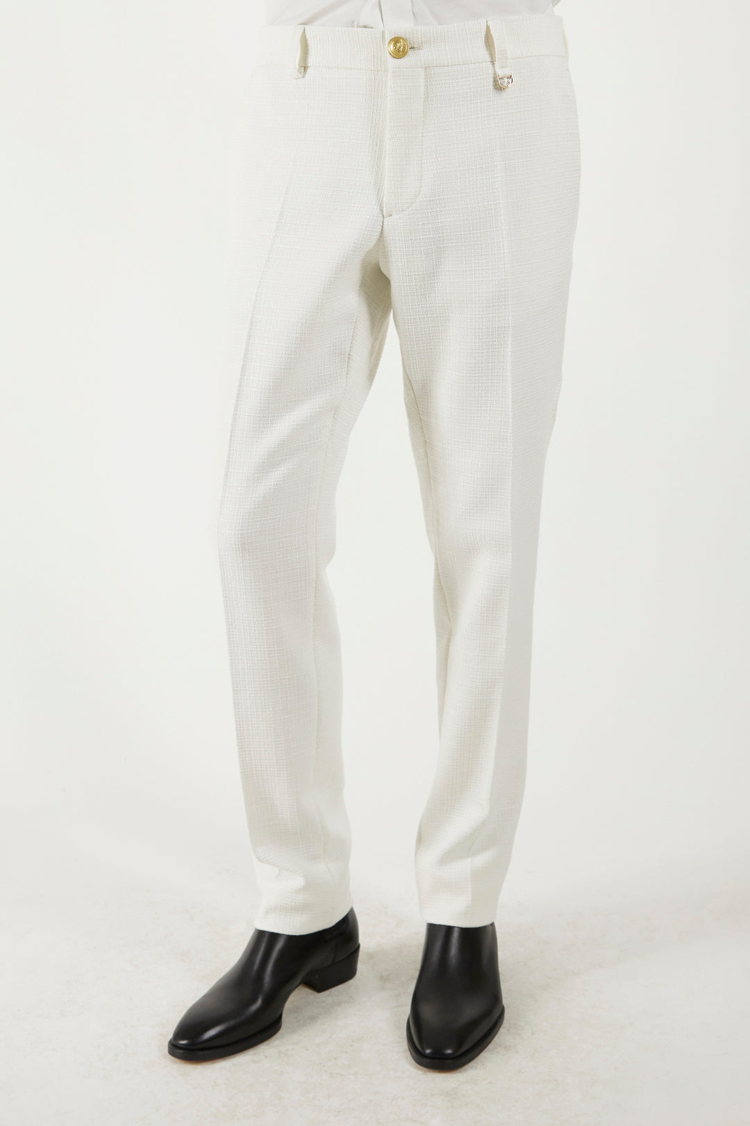 White Woven Pants
