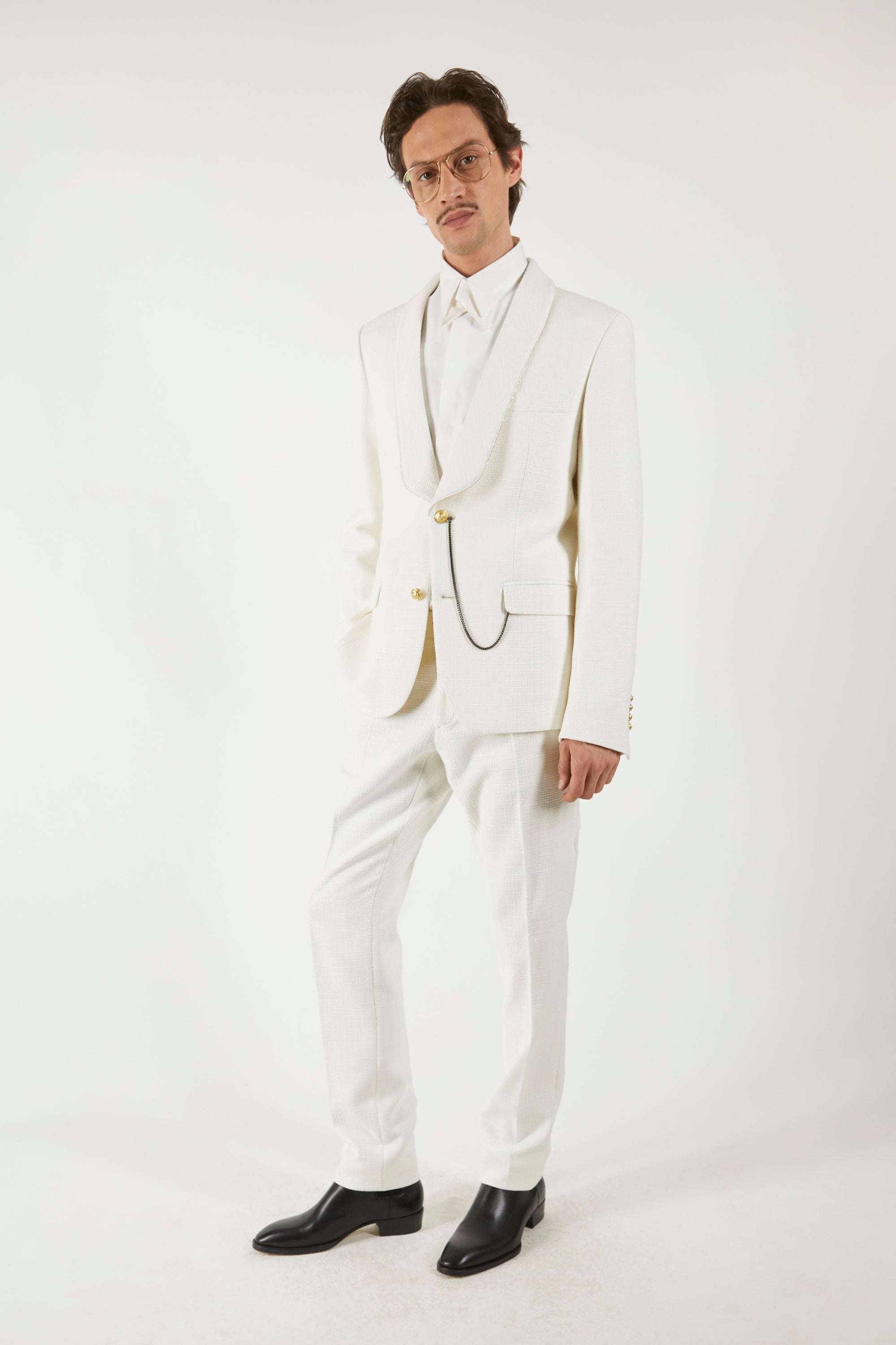 White Woven Tuxedo
