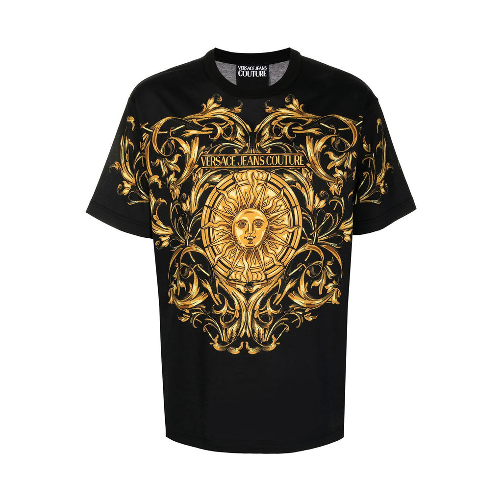 Black Barocco Print T-shirt