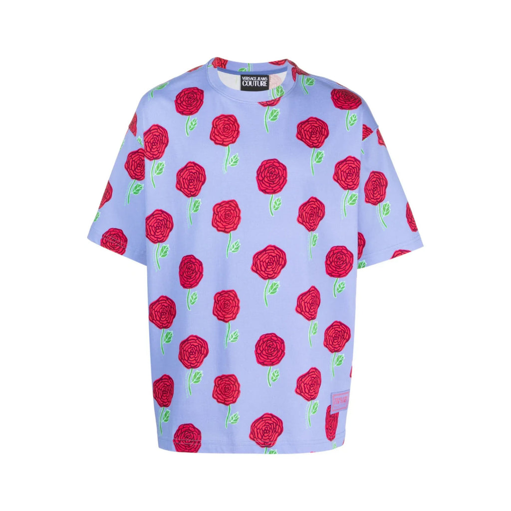 FLORAL-PRINT SHORT-SLEEVED COTTON T-SHIRT