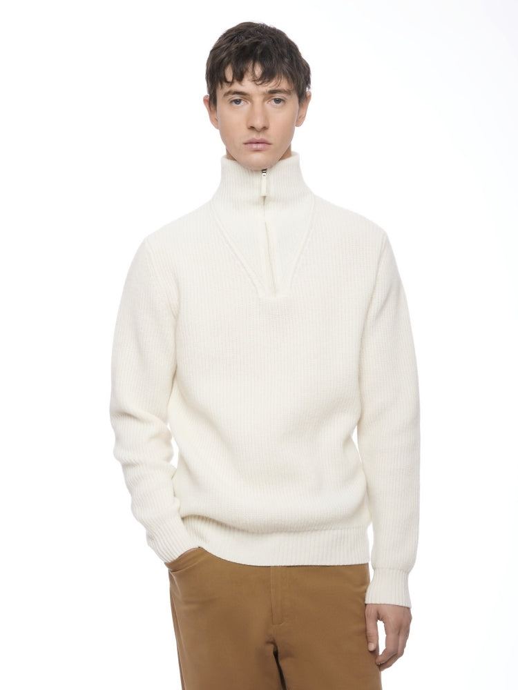 High Collar Zip Sweater